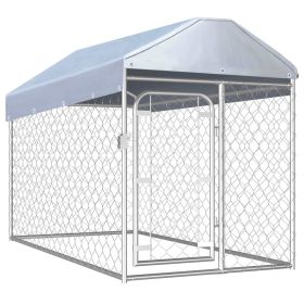 Outdoor Dog Kennel with Roof 78.7"x39.4"x49.2"