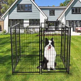 Pet Dog Playpen 8 Panel Indoor Outdoor Folding Metal Portable Puppy Exercise Pen Dog Fence, Heavy-Duty Metal Dog, Black XH
