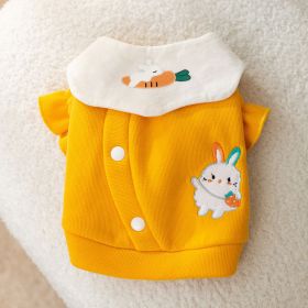 Dog Carrot Rabbit Lapel Sweater Thin Clothes (Option: Yellow Bunny-XS)