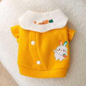 Dog Carrot Rabbit Lapel Sweater Thin Clothes (Option: Yellow Bunny-XS)