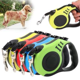 3/5M Dog Leash Durable Leash Automatic Retractable Walking Running Leads Dog Cat Leashes Extending Dogs Pet Products (Color: Yellow)