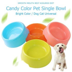 1Pc High Quality Solid Color Pet Bowls Candy-Colored Lightweight Plastic Single Bowl Small Dog Cat Pet Bowl Pet Feeding Supplies (Color: pink)