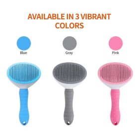 One-click Hair Removal Pet Comb Cat Comb Automatically Faded Dog Comb Pet Supplies Dog Brush Pet Accessories Pet Grooming (Metal Color: Pink)