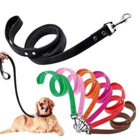 PU Leather Cat Dog Leash Soft Walking Dog Collar Leash Running Training Dog Harness Lead Leash Puppy Pet Small Dog Leash Belt (Color: pink)