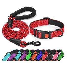 No Pull Dog Harness; Adjustable Nylon Dog Vest & Leashes For Walking Training; Pet Supplies (Color: Red)