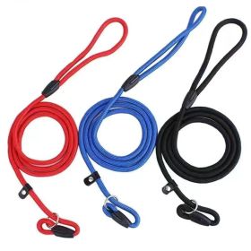 Durable Dog Slip Rope Leash With Strong Slip Lead; Adjustable Pet Slipknot Nylon Leash For Dogs (Color: Blue)