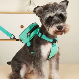 Pet Harness And Leash Set For Dog & Cat; No Pull Dog Vest Harness With Backpack; Cute Dog Leash (Color: green)