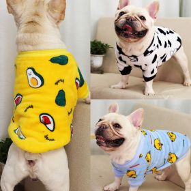 Autumn/Winter warm dog coat Small; medium dog; Flannel warm dog clothing pet supplies; dog clothing (colour: Bright yellow avocados)