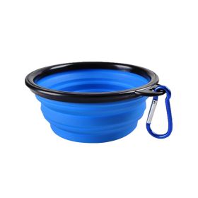 Travel Walking Pet Supplies Portable Cat Dog Bowls Water Feeder (Color: Blue)
