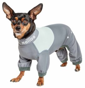 Dog Helios 'Tail Runner' Lightweight 4-Way-Stretch Breathable Full Bodied Performance Dog Track Suit (Color: Grey)