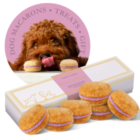 Dog Macarons - Count of 6 (Dog Treats | Dog Gifts) (Flavor: Raspberry)
