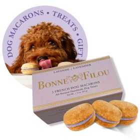 Dog Macarons - Count of 3 (Dog Treats | Dog Gifts) (Flavor: Lavender)