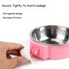 Pet Stainless Steel Bowl Hanging Cage Type Fixed Cute Dog Basin Cat Supplies Puppy Food Drinking Water Feeder Pets Accessories