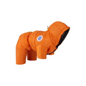 Winter Pet Cotton-padded Clothes Thickening Thermal Windproof Multifunctional (Option: Orange-S)