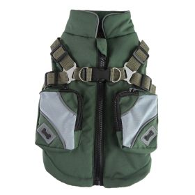 Pet Supplies Chest Back Zipper (Option: DZ272 Army Green-XL)