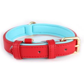 Lychee Pattern Dog Collar Diving Cotton Anti-strangulation (Option: Red-S)