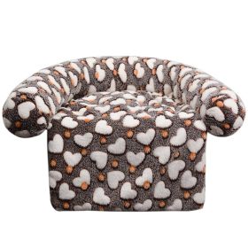 Pet Supplies Plush Kennel Sofa Blanket (Option: Brown Love-70x90cm890G)