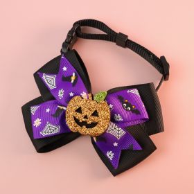 Pet Cat Dog Pumpkin Bow Tie Big Bell Decorations (Option: Black-XL45to78cm)